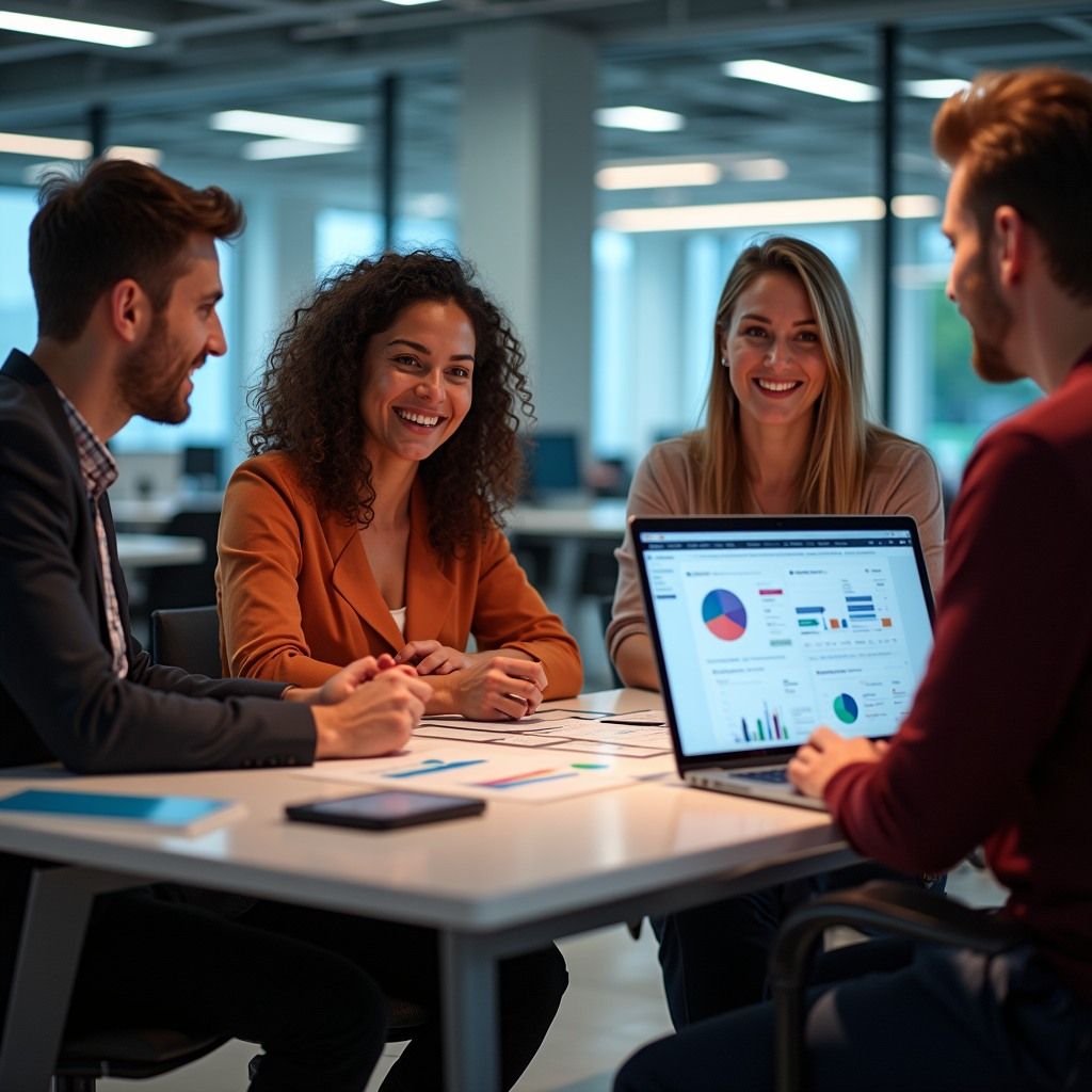 Facilitator leading a small-group workplace education workshop in a conference room